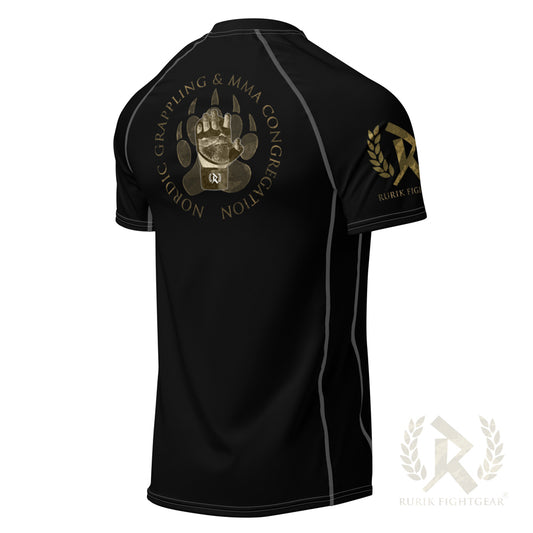 Mukava ja tyylikäs, musta Rurik FG rashguard, kuvassa paita takaa.
