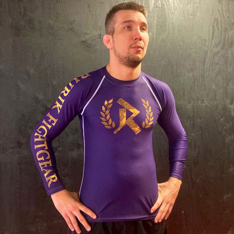 Rurik fg nogi bjj rashguard pitkähihainen treenipaita ja ottelupaita purppura violetti pronssi 