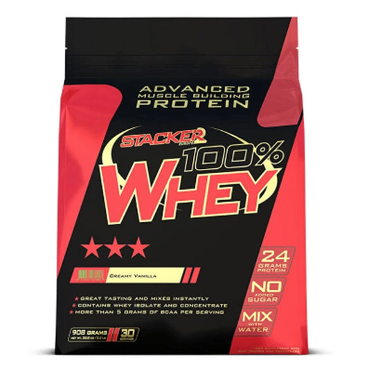 STACKER2 100% WHEY -Proteiini CREAMY VANILLA 908G