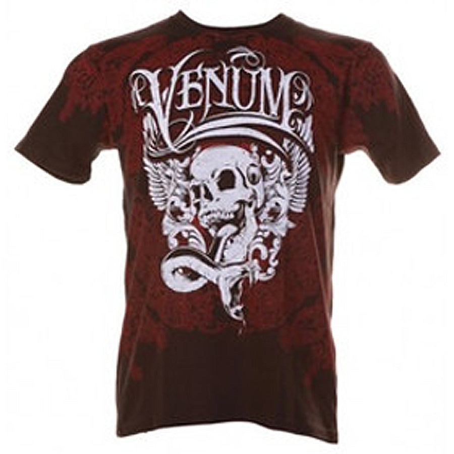 Venum Voodoo t-paita Musta/Punainen. Upea klassinen venum paita kuvattuna edestä. ptcumbat.com